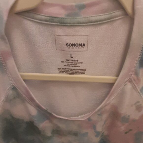 Comfort long Sweatshirt, Sz L Pastel Multicolor, Snaps down side - Picture 5 of 7